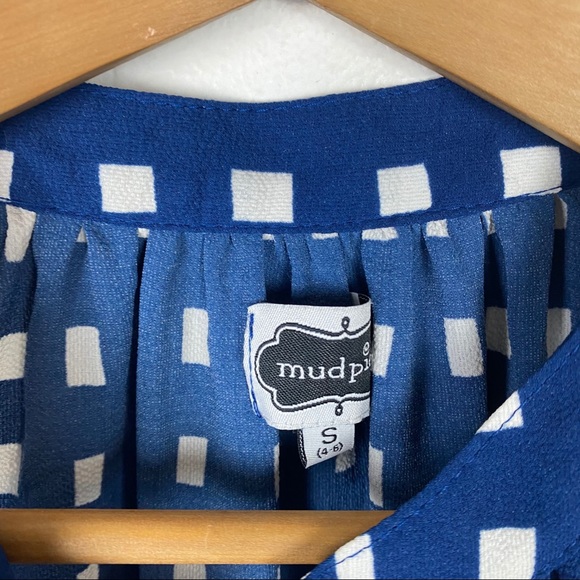 Mudpie Halter Neck Tank Top Blue White Check Small - Picture 4 of 8